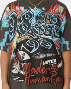 Loiter Speed Seeker Vintage T-Shirt Charcoal -Sportswear Women Store 02043509 YC300 womens 0040