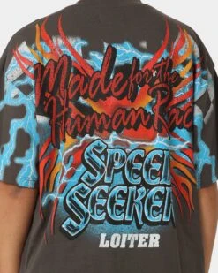 Loiter Speed Seeker Vintage T-Shirt Charcoal -Sportswear Women Store 02043509 YC300 womens 0050