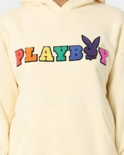 Playboy By CK Chenille Wordmark Hoodie Off White -Sportswear Women Store 02043560 YO007 womens 0030