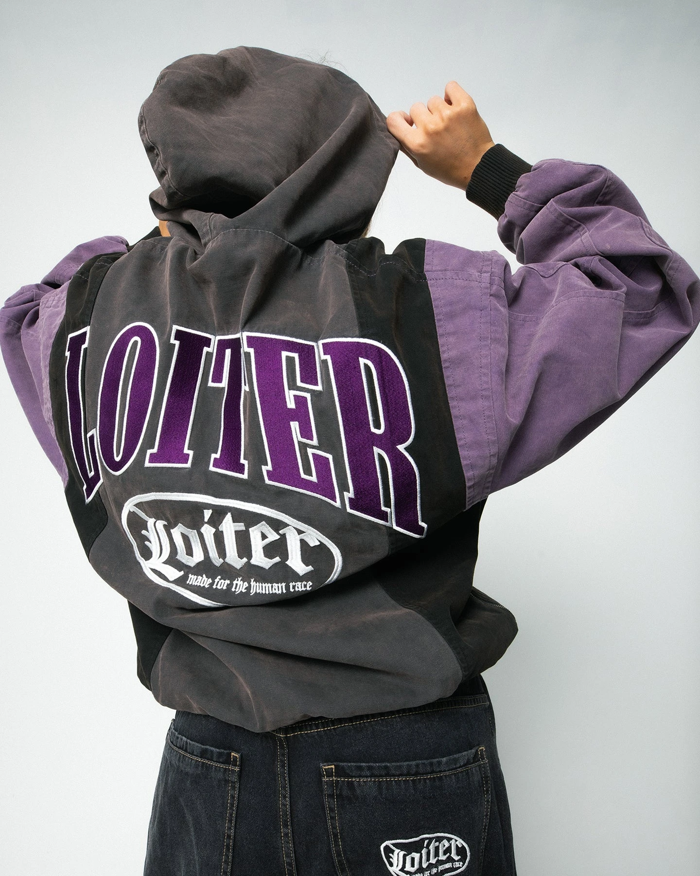 Loiter Splinter Hoodie Charcoal/Purple 3 Loiter Splinter Hoodie Charcoal/Purple