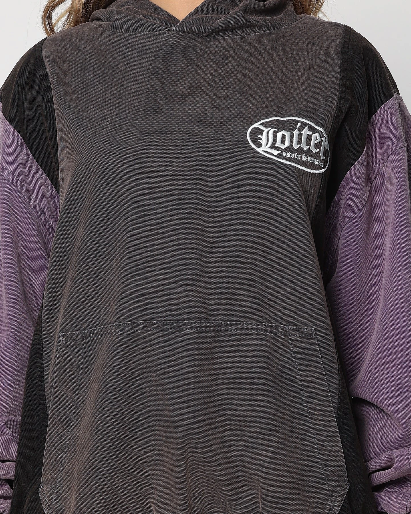 Loiter Splinter Hoodie Charcoal/Purple 8 Loiter Splinter Hoodie Charcoal/Purple - Image 6