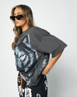 Loiter Wolf Pack Vintage T-Shirt Charcoal 13 Loiter Wolf Pack Vintage T-Shirt Charcoal -Sportswear Women Store 02043571 YC300 womens 0040