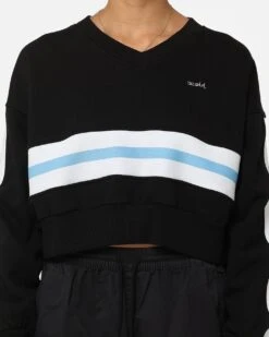 X-Girl Women's Panelled Sweat Top Black -Sportswear Women Store 02044524 YB001 womens 030