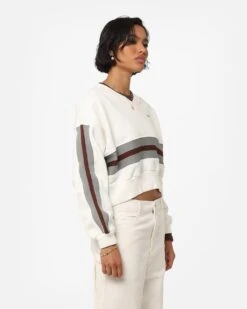 X-Girl Women's Panelled Sweat Top White -Sportswear Women Store 02044524 YW100 womens 050