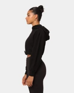 Puma Women's Classics Cropped Hoodie Puma Black -Sportswear Women Store 02044900 YP943 womens 0060