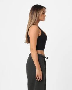 Joah Brown Women's Contour Crop Tank Top Onyx -Sportswear Women Store 02044950 YO172 womens 0050