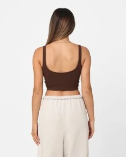 Joah Brown Women's Contour Crop Tank Top Umber -Sportswear Women Store 02044950 YU056 womens 00110
