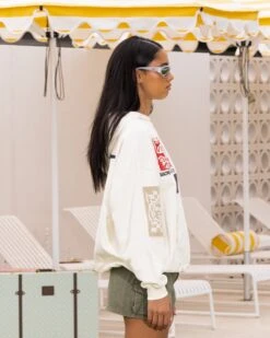 Loiter Patchwork Hoodie Off White -Sportswear Women Store 02045602 YO007 womens 0060