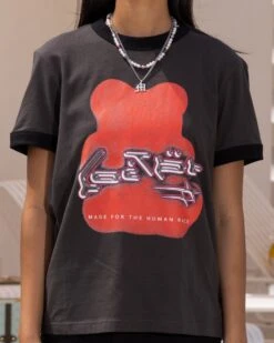 Loiter Gummy Ringer T-Shirt Charcoal -Sportswear Women Store 02045604 YC300 womens 0030