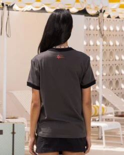 Loiter Gummy Ringer T-Shirt Charcoal -Sportswear Women Store 02045604 YC300 womens 0040