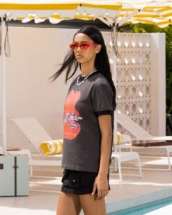 Loiter Gummy Ringer T-Shirt Charcoal -Sportswear Women Store 02045604 YC300 womens 0060