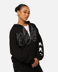 Playboy By Culture Kings Shyne Full Zip Hoodie Black -Sportswear Women Store 02046299 YB001 womens 00130