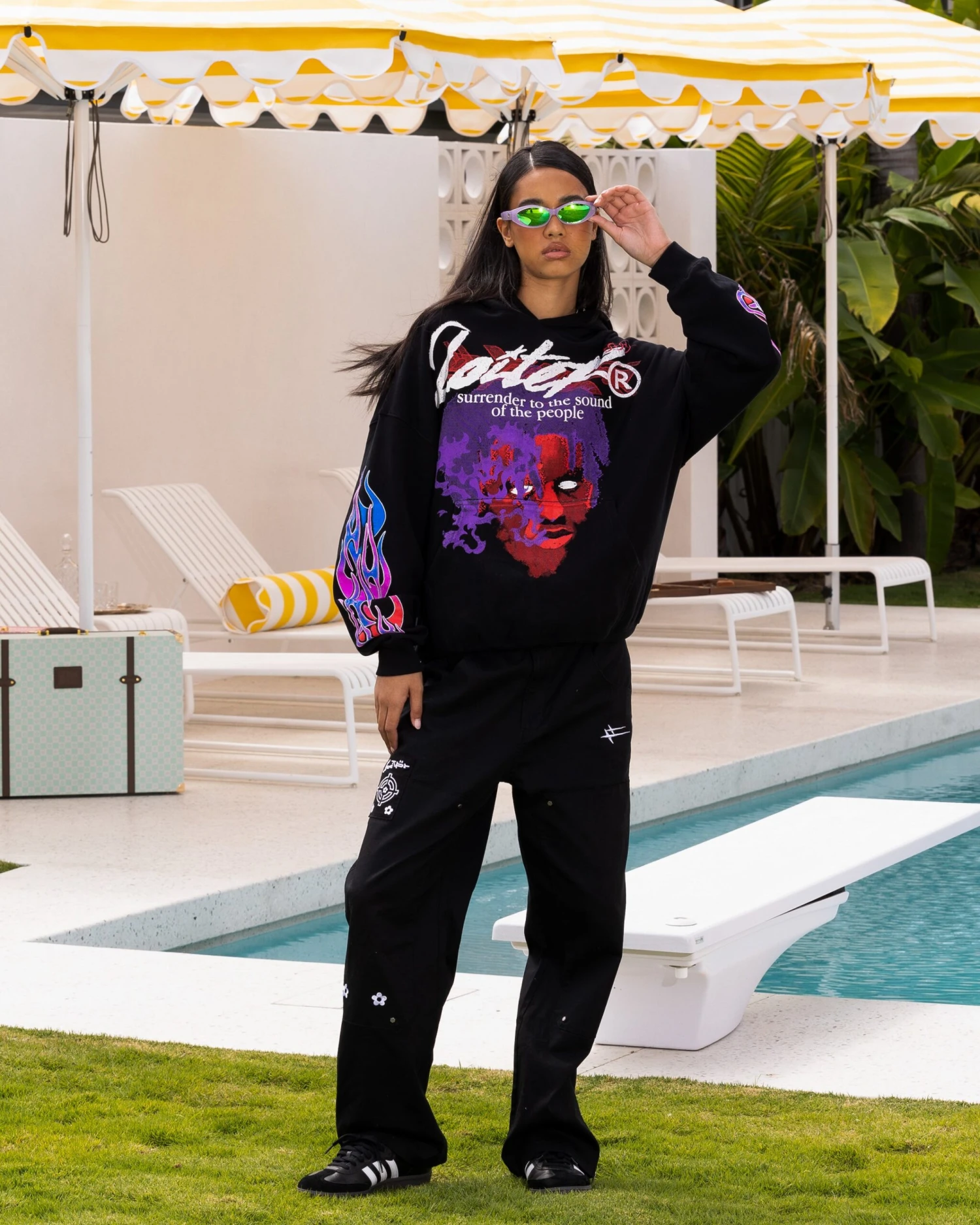 Loiter Live In Direct Vintage Hoodie Black 5 Loiter Live In Direct Vintage Hoodie Black - Image 3