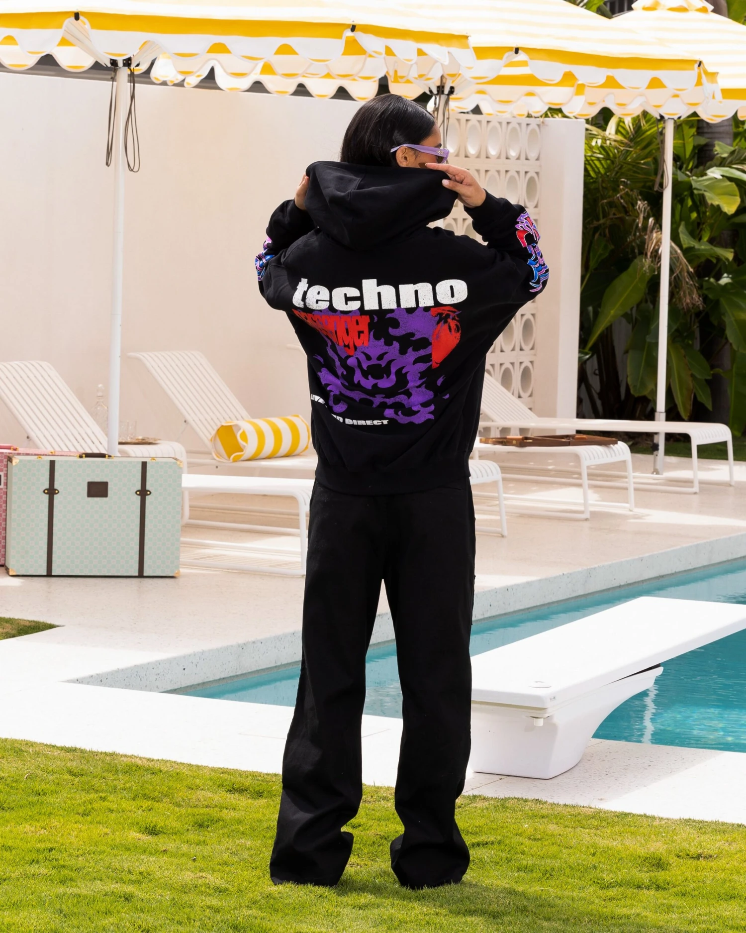 Loiter Live In Direct Vintage Hoodie Black 9 Loiter Live In Direct Vintage Hoodie Black - Image 7