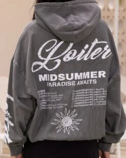 Loiter Midsummer Vintage Hoodie Charcoal -Sportswear Women Store 02047614 YC300 womens 0050