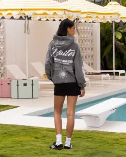 Loiter Midsummer Vintage Hoodie Charcoal -Sportswear Women Store 02047614 YC300 womens 0080