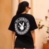 Playboy By Culture Kings A Class T-Shirt Black -Sportswear Women Store 02047901 YB001 womens 0010