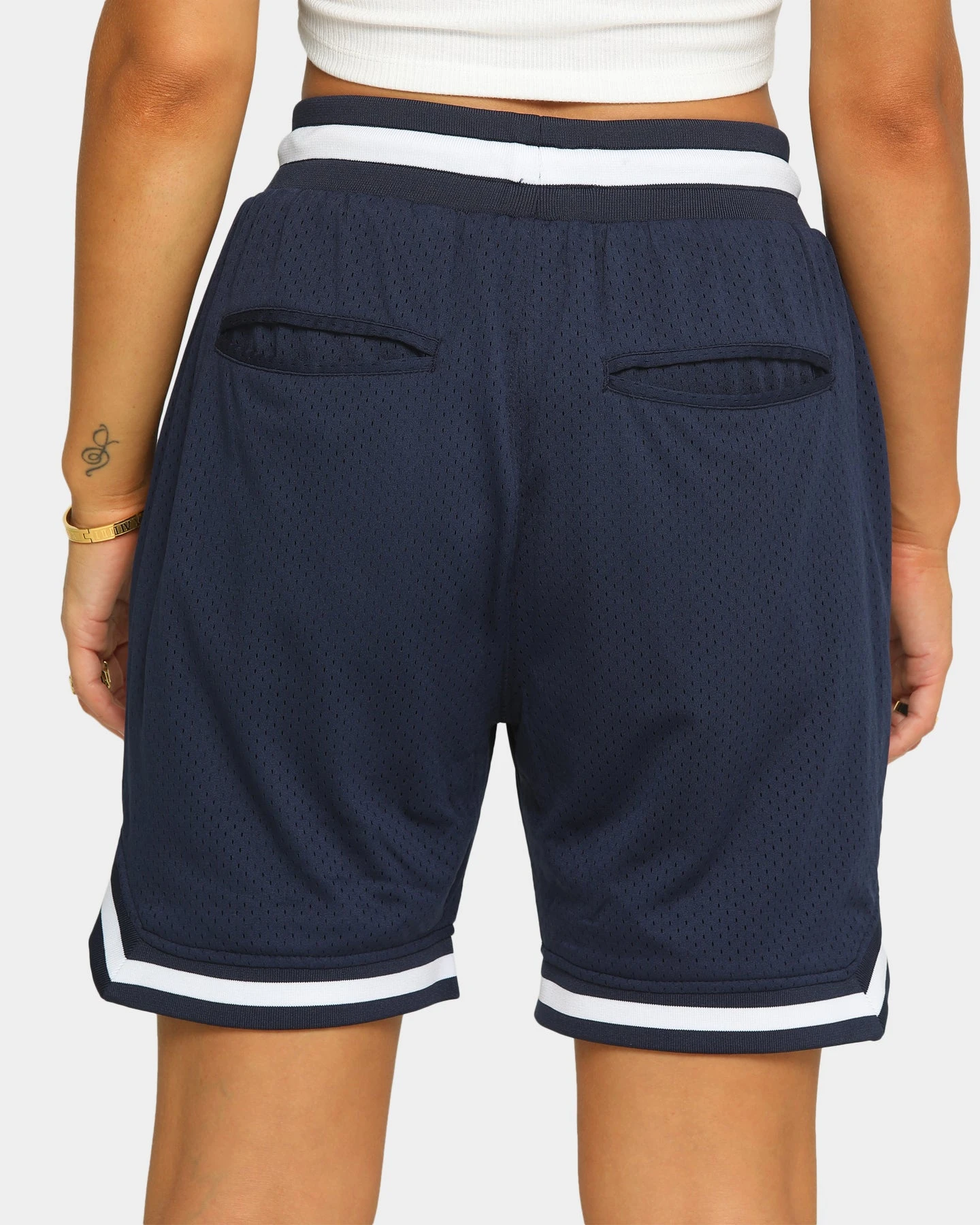 Saint Morta Men's Icon Mesh Basketball Short Navy/White 8 Saint Morta Men's Icon Mesh Basketball Short Navy/White - Image 6