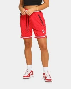 Saint Morta Men's Icon Mesh Basketball Short Red/White