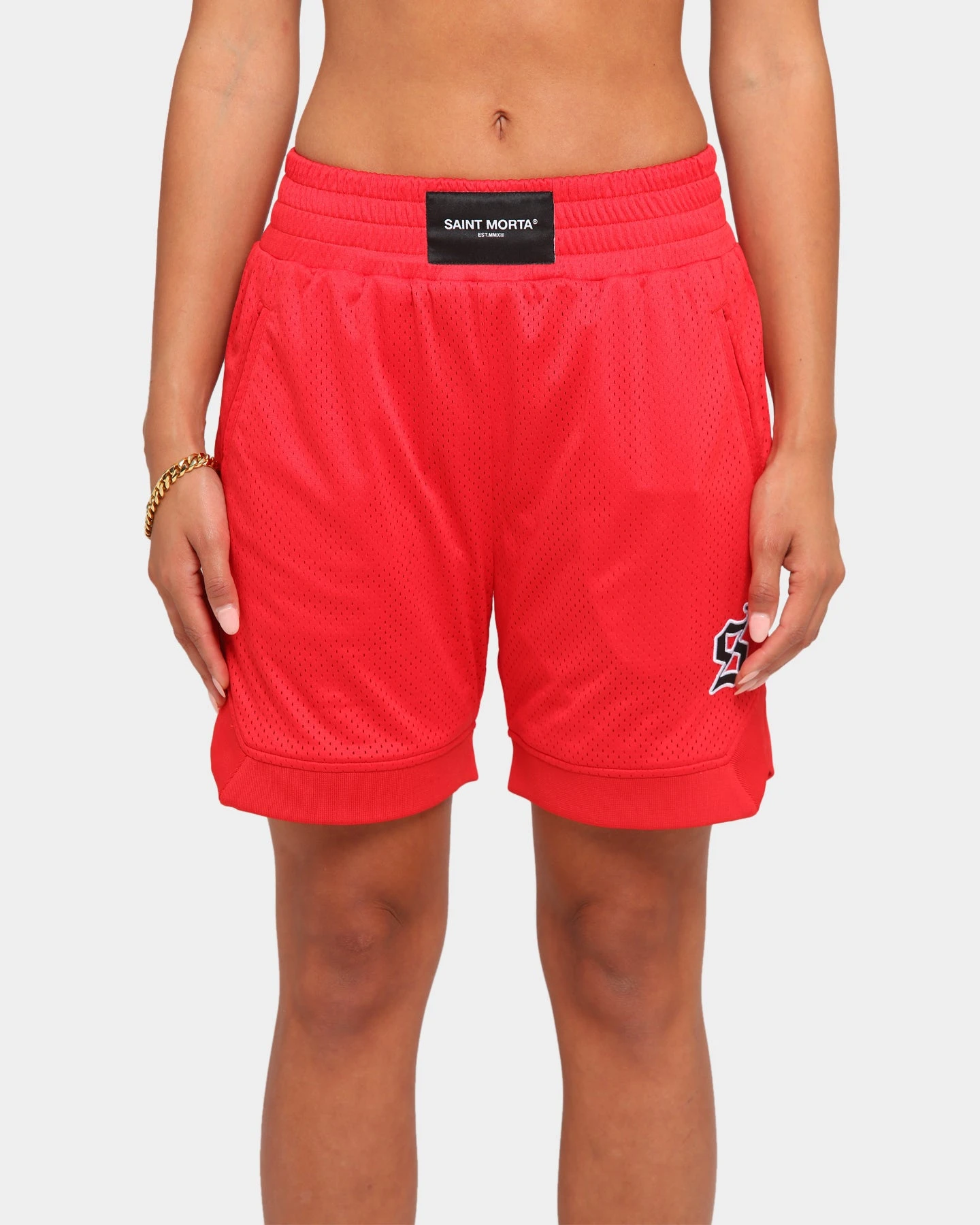 Saint Morta Warrior Basketball Shorts Red 6 Saint Morta Warrior Basketball Shorts Red - Image 4
