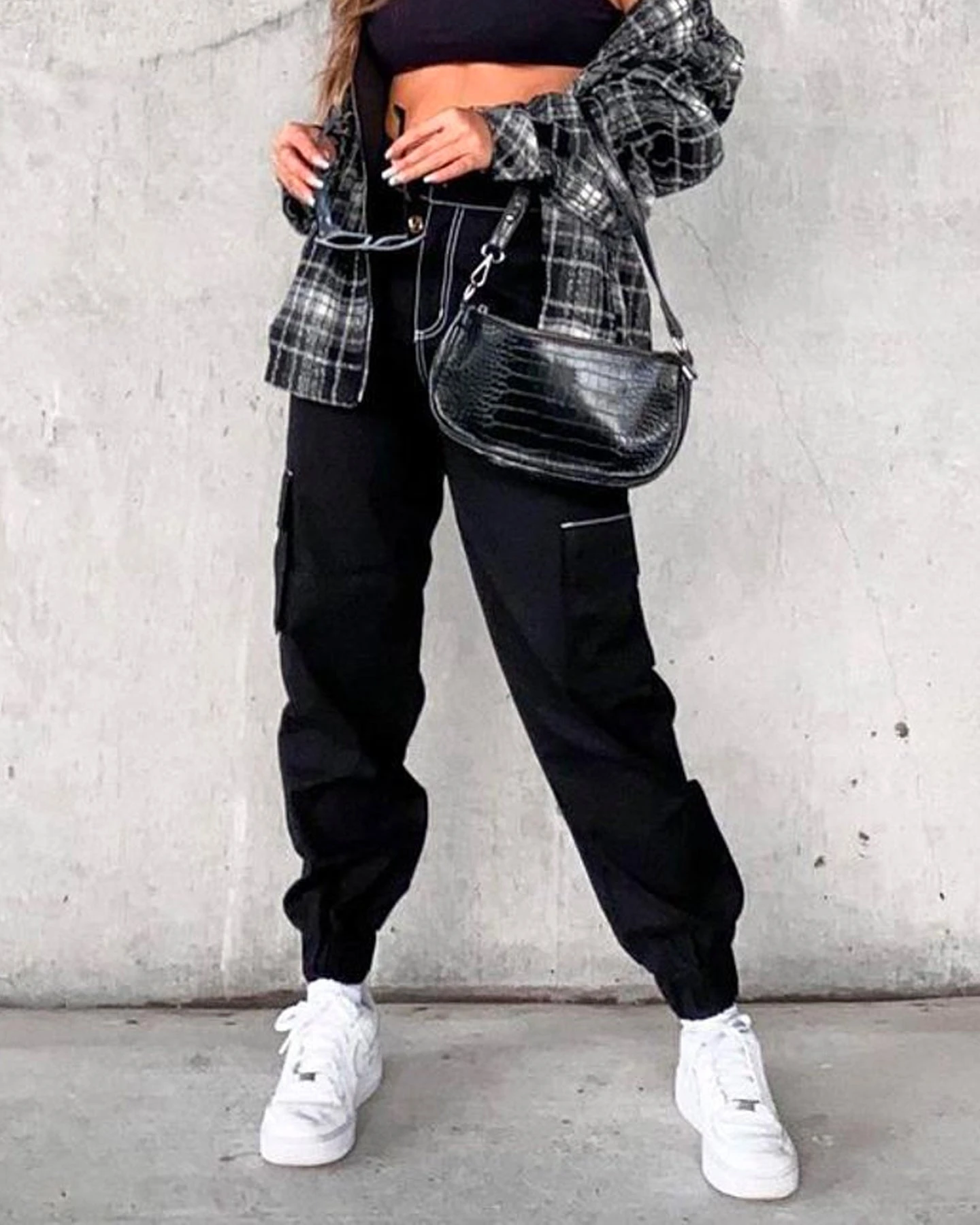 EN.ES Women's Fearless Cargo Pants Black 3 EN.ES Women's Fearless Cargo Pants Black