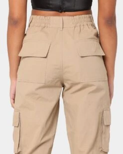 EN ES Women's Washed Cargo Pants Beige -Sportswear Women Store 03006266 Y1000 womens 0080