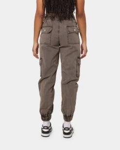 EN ES Women's Washed Cargo Pants Washed Brown -Sportswear Women Store 03006266 YW077 womens 040