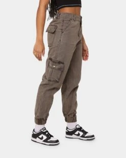 EN ES Women's Washed Cargo Pants Washed Brown -Sportswear Women Store 03006266 YW077 womens 050