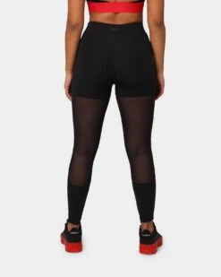 Reebok X Cardi B Women's High Raised Mesh Tights Black -Sportswear Women Store 03006344 YB001 womens 0040