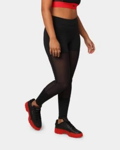 Reebok X Cardi B Women's High Raised Mesh Tights Black -Sportswear Women Store 03006344 YB001 womens 0050