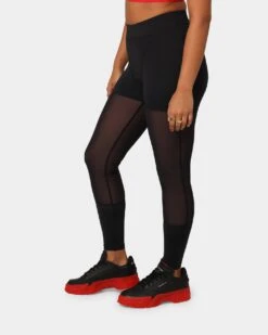 Reebok X Cardi B Women's High Raised Mesh Tights Black -Sportswear Women Store 03006344 YB001 womens 0060