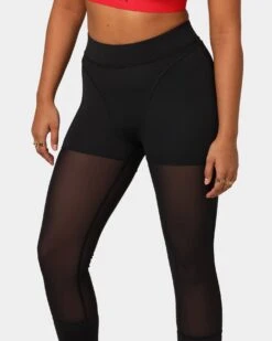 Reebok X Cardi B Women's High Raised Mesh Tights Black -Sportswear Women Store 03006344 YB001 womens 0070