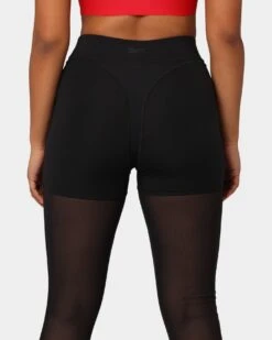Reebok X Cardi B Women's High Raised Mesh Tights Black -Sportswear Women Store 03006344 YB001 womens 0080