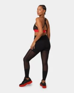Reebok X Cardi B Women's High Raised Mesh Tights Black -Sportswear Women Store 03006344 YB001 womens 0090