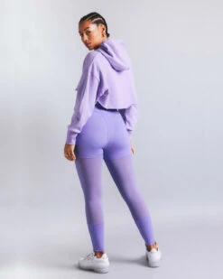 Reebok X Cardi B Women's Mesh High-Rise Tights Purple