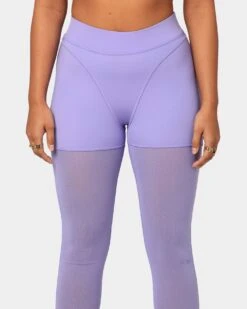 Reebok X Cardi B Women's Mesh High-Rise Tights Purple -Sportswear Women Store 03006345 YP200 womens 0030