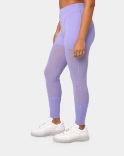 Reebok X Cardi B Women's Mesh High-Rise Tights Purple -Sportswear Women Store 03006345 YP200 womens 0060 334e3ec9 3999 4254 becc b9d208168013