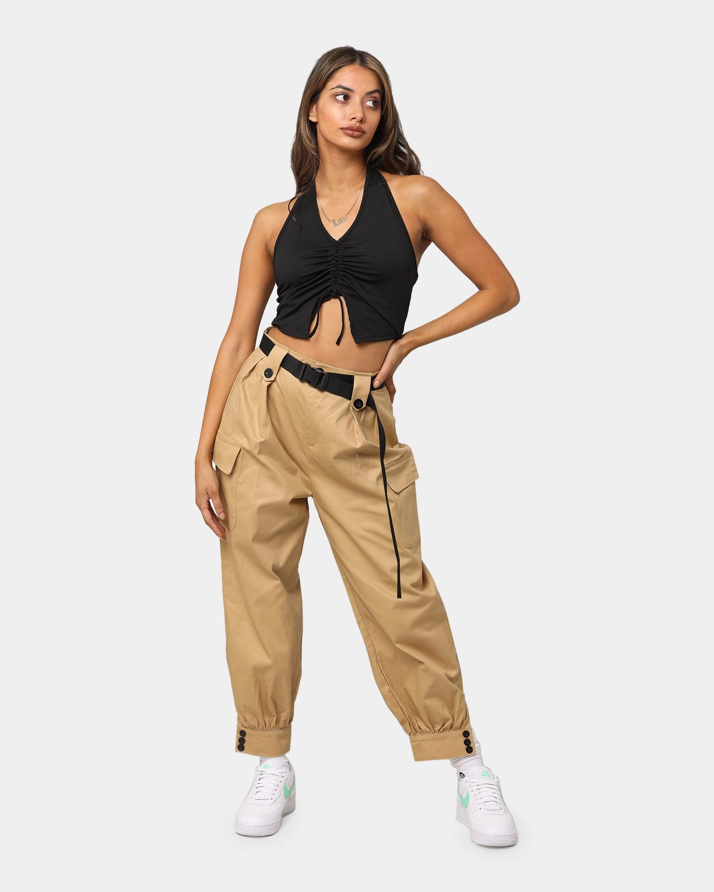 XXIII Women's Phoenix Belt Cargo Pant Tan 4 XXIII Women's Phoenix Belt Cargo Pant Tan - Image 2