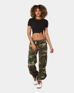Rothco Women's Vintage Paratrooper Fatigue Cargo Pants Woodland Camo -Sportswear Women Store 03007190 YC040 womens 00020