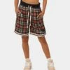 EN ES Team Basketball Shorts Red Plaid