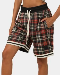 EN ES Team Basketball Shorts Red Plaid -Sportswear Women Store 03007595 YR630 womens 0070