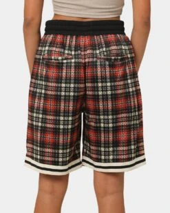EN ES Team Basketball Shorts Red Plaid -Sportswear Women Store 03007595 YR630 womens 0080