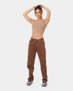 XXIII Women's Coco Asymmetric Jeans Chocolate -Sportswear Women Store 03007877 YC360 womens 0020