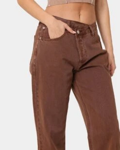 XXIII Women's Coco Asymmetric Jeans Chocolate -Sportswear Women Store 03007877 YC360 womens 0070