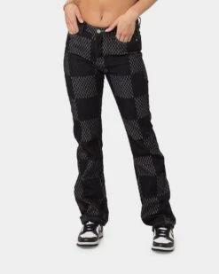 XXIII Women's Eloise Check Jeans Black