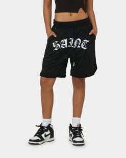 Saint Morta Day Of The Dead Basketball Shorts Black/White