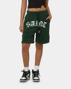 Saint Morta Day Of The Dead Basketball Shorts Dark Green
