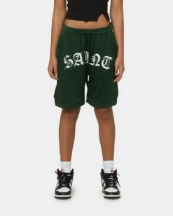 Saint Morta Day Of The Dead Basketball Shorts Dark Green -Sportswear Women Store 03008143 YD009 womens 0030