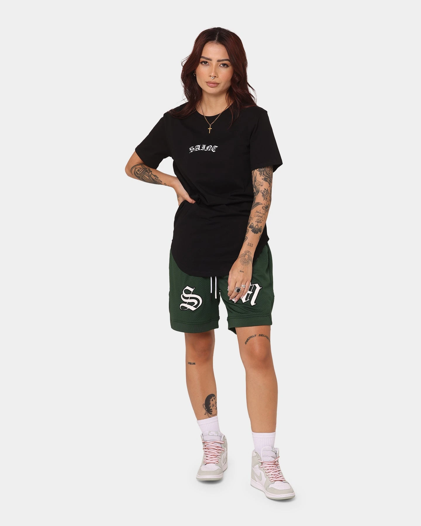 Saint Morta Graves Basketball Shorts Dark Green 4 Saint Morta Graves Basketball Shorts Dark Green - Image 2