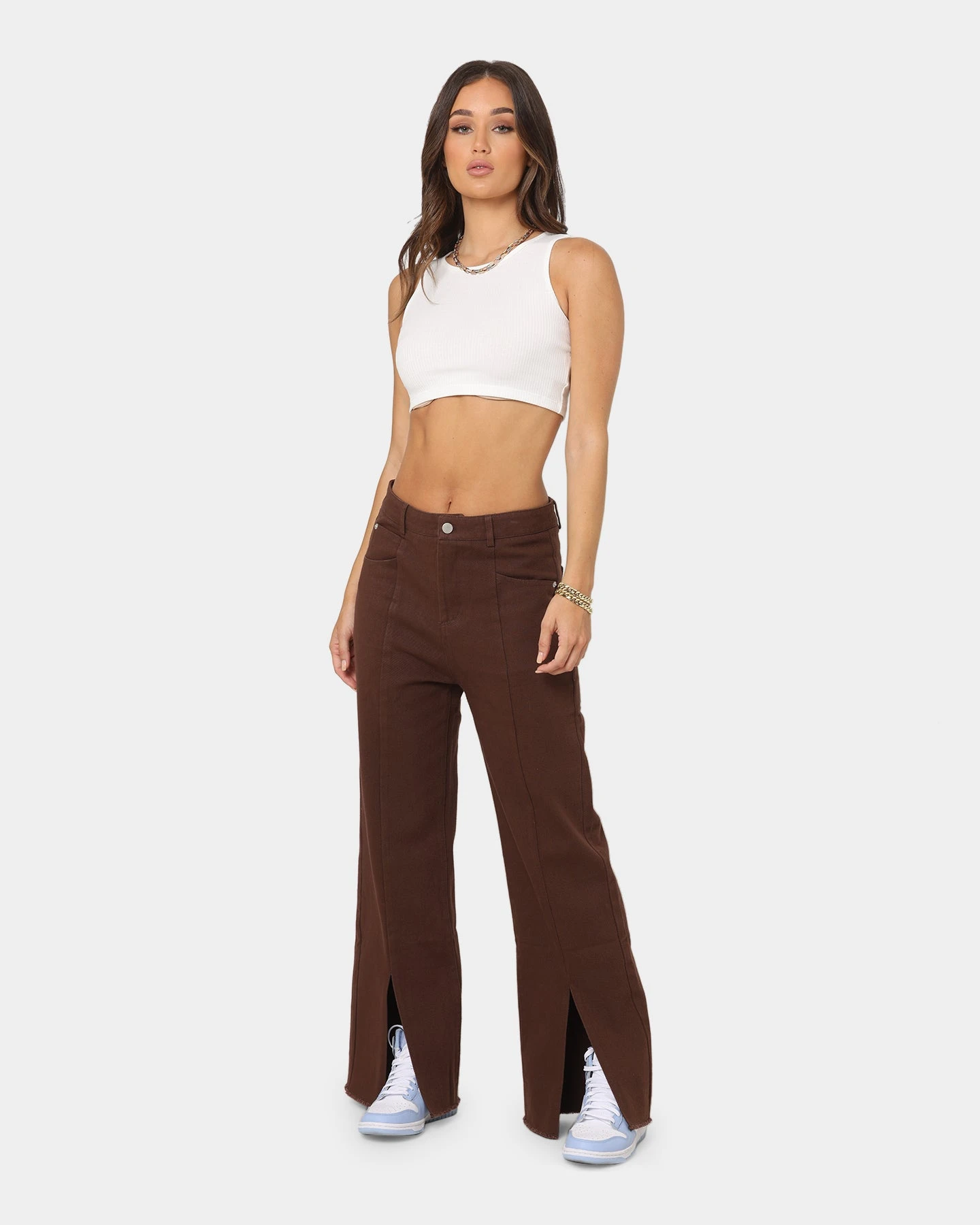XXIII Women's Siobhan Seam Split Pants Brown 4 XXIII Women's Siobhan Seam Split Pants Brown - Image 2